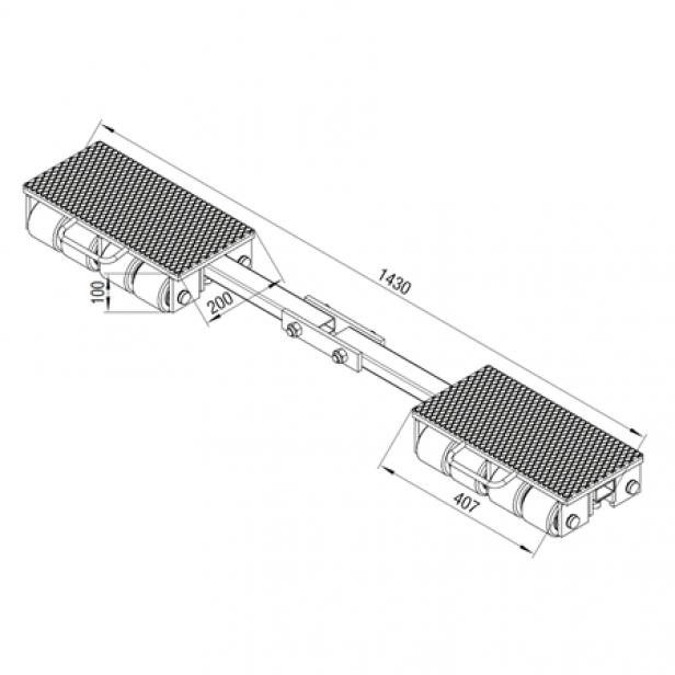 Φορείο-Πατίνι μεταφοράς F18-18000kg  AΝΥΨΩΤΙΚΑ ΥΛΙΚΩΝ