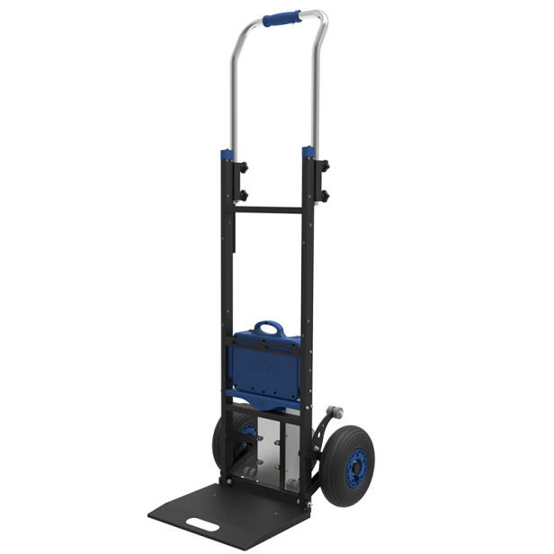 XSTO ZW4170D Electric stair climbing cart, moves loads up to 170 kg on stairs, with pneumatic wheels and durable frame, safe and easy to use