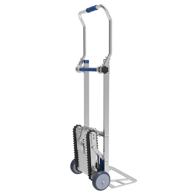 XSTO CT070 electric battery-powered stair climbing trolley, moves loads up to 70 kg on stairs, with pneumatic wheels and durable frame, ideal for use on stairs without elevators