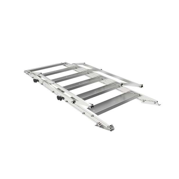 XSTO adjustable aluminum ladder 6 steps, reinforced build, compatible with hand trucks for loading and unloading on flat surfaces
