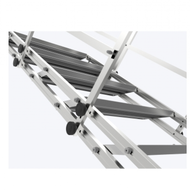 XSTO adjustable aluminum ladder 6 steps, reinforced build, compatible with hand trucks for loading and unloading on flat surfaces