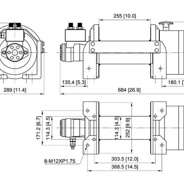 COME UP HV-12 Hydraulic Worm Gear Winch 5443 kg   Hydraulic Worm Gear Winch COME UP HV-12   COME UP HV-12 13 mm 41 m Hydraulic Worm Gear Winch   COME UP HV-12