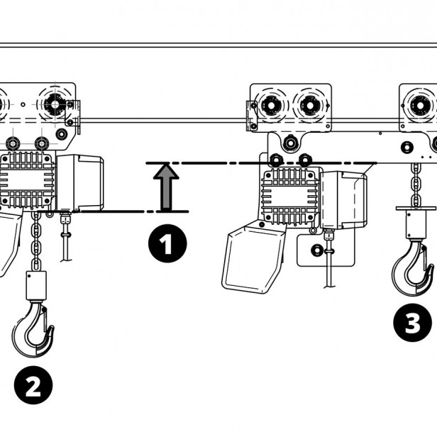 Chain hoist lifting capacity low headroom 250kg 380V HOISTS