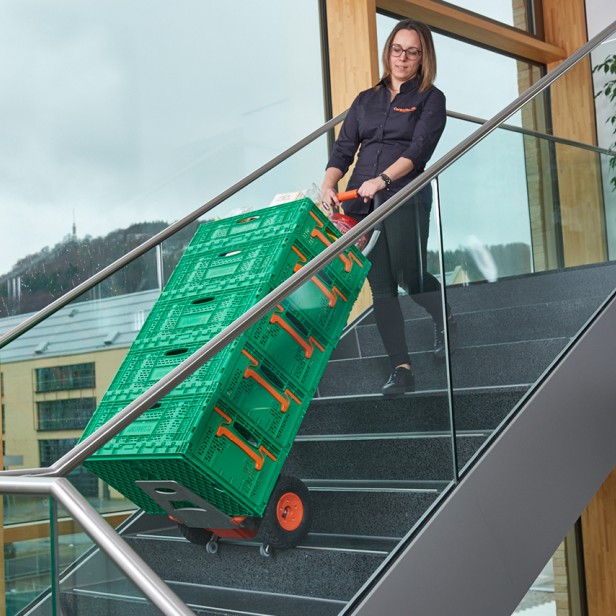 CARGOMASTER C120F,Electric stair climbing trolley, Battery-powered lifting trolley, Heavy object transport trolley for stairs, Professional moving equipment