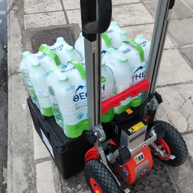 CARGOMASTER C120F,Electric stair climbing trolley, Battery-powered lifting trolley, Heavy object transport trolley for stairs, Professional moving equipment