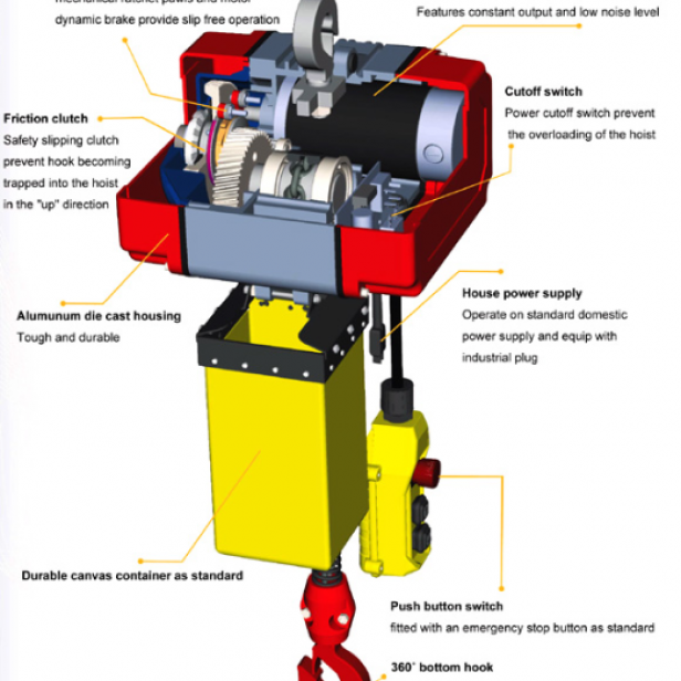 COME UP CK-500 chain hoist 500 kg , electric hoist COME UP, single phase chain hoist COME UP CK-500, industrial hoist 500 kg COME UP, hoist for factory and professional use