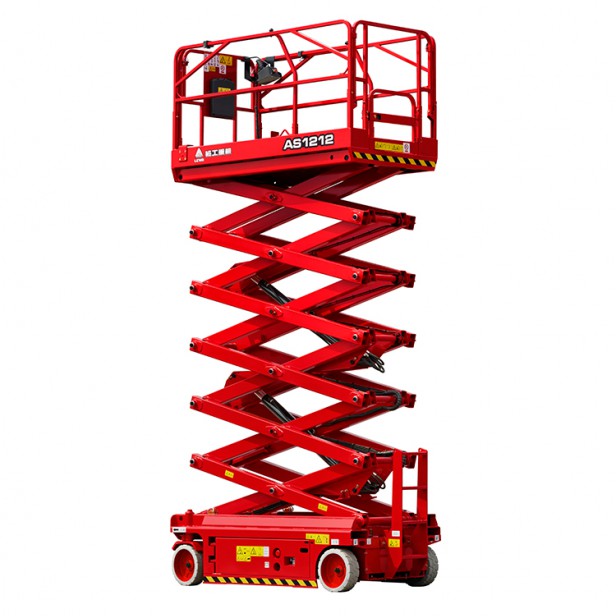SCISSOR WORKING PLATFORM  AS1212 320KG 14M BOOM LIFTS-SCISSOR LIFTS-WORKSITE