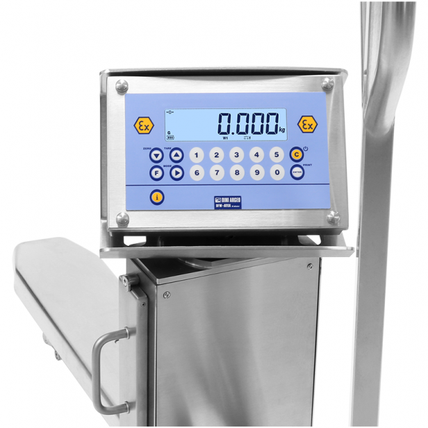 Ανοξείδωτο χειροκίνητο παλετοφόρο με ζυγαριά 2000kg,TPWI "EX" 3GD SERIES 