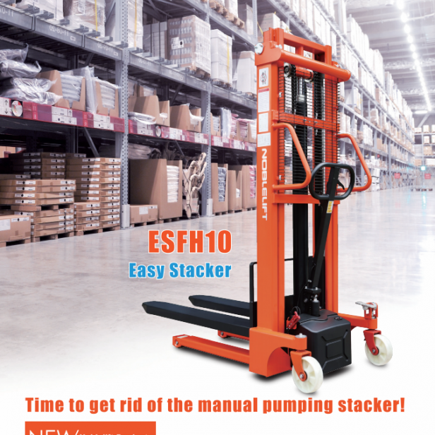 Semi electric stacker 1000kg,1600mm stroke 