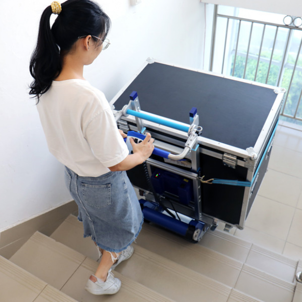 XSTO CT300 Electric stair climbing trolley, Load capacity up to 300 kg, Up to 20 steps per minute climbing speed, Rechargeable lithium battery, Self-balance tilt detection, Foldable design
