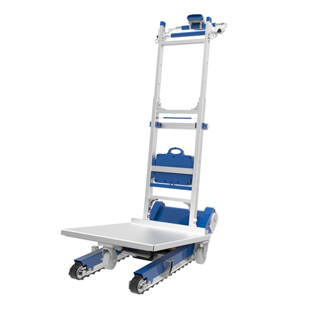 XSTO CT250A Ηλεκτρικό καρότσι για σκάλες, Φορτίο έως 250 kg, Ταχύτητα ανάβασης έως 20 σκαλοπάτια/λεπτό, Αυτονομία 100–130 ορόφους (1600–2000 σκαλοπάτια), Αυτόματη ρύθμιση γωνίας φόρτωσης, Ανίχνευση κέντρου βάρους