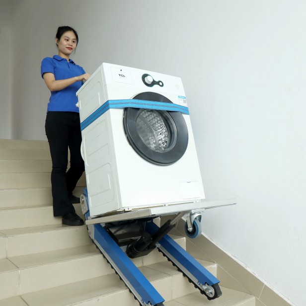 XSTO CT310 Electric stair climbing trolley, Load capacity up to 310 kg, Self-adjusting loading plate, Joystick control, Automatic tilt platform, IP54 protection, Low noise <70 dB, Professional moving equipment