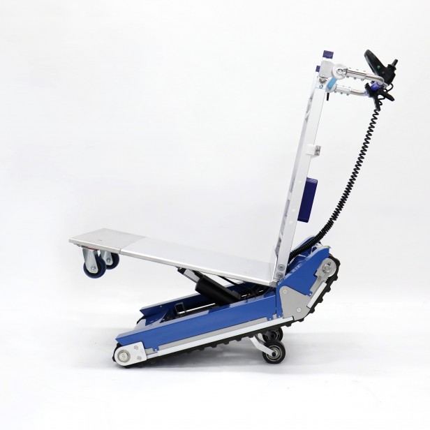XSTO CT420S Electric stair climbing trolley, Load capacity up to 420 kg, Self-balancing center-of-gravity sensors, Wired remote control, Non-slipping crawler track, IP54 protection, Noise < 70 dB