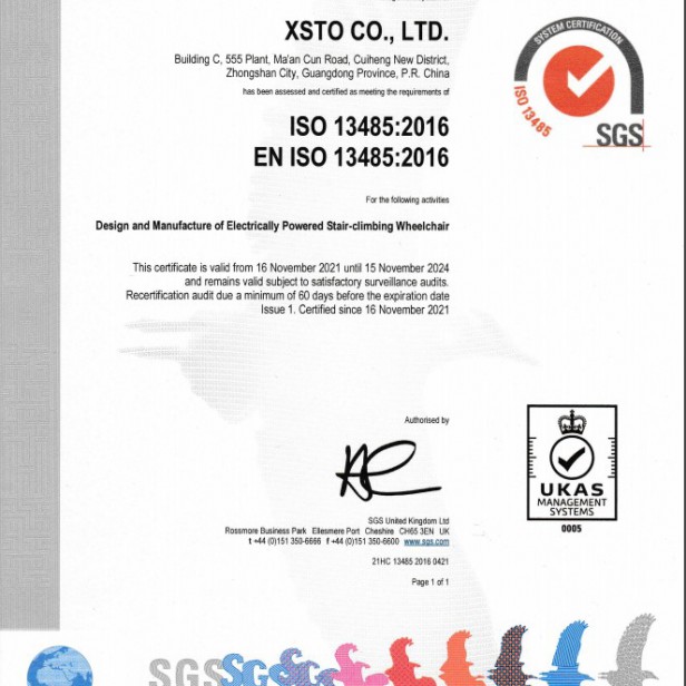 XSTO TR140C electric stair climbing chair, attendant control, transport of individuals with limited mobility on stairs, lightweight, safe and easy to use