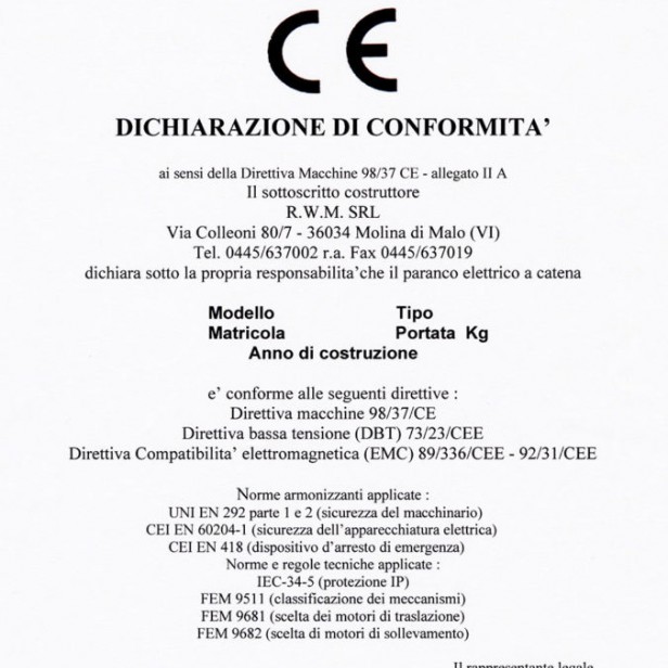 Chain hoist 2 speed with electric trolley 4000kg WR 380V HOISTS