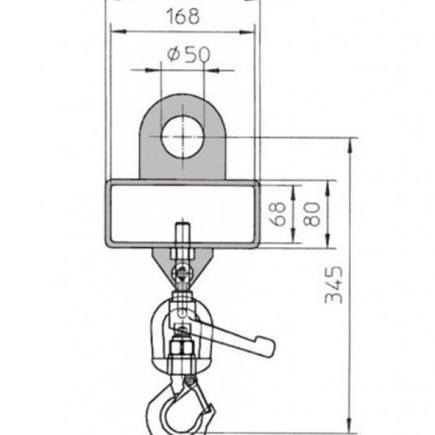BAUER GALVANIZED CRANE HOOK SINGLE BASE FOR FORKLIFTS LH-I - 1.000KG