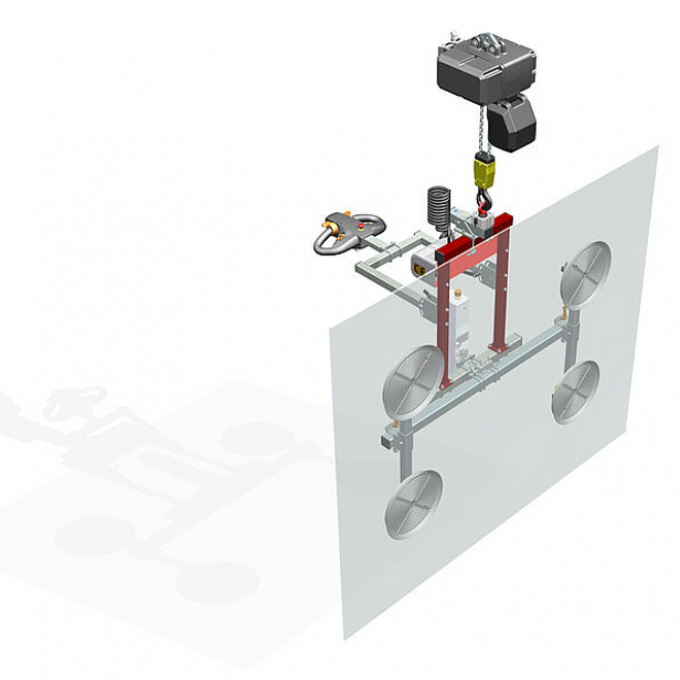 GLASS VACUUM UGL2 WITH ROTATION & CHAIN HOIST FOR LIFTING UP TO 2M 500KG 