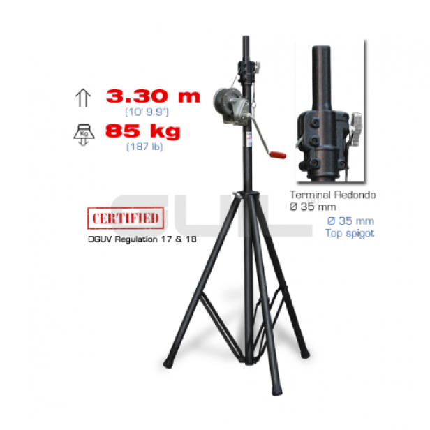 GUIL ELC‑700 manual telescopic lift 3.30m / 85kg manual winch winch lift stage lifting / rigging compact lift