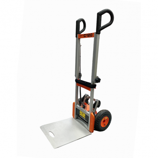 CARGOMASTER C120v Electric stair climbing trolley, Battery-powered lifting trolley, Heavy object transport trolley for stairs, Professional moving equipment