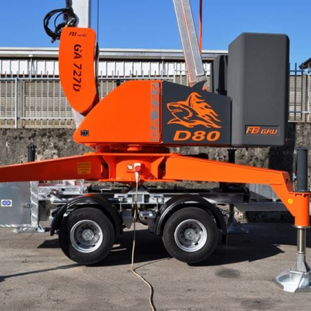 SELF ERECTING CRANE GA 727 MAX LOAD 2500 KG - 9.5Μ & 700KG - 27M & 20.4M HEIGHT