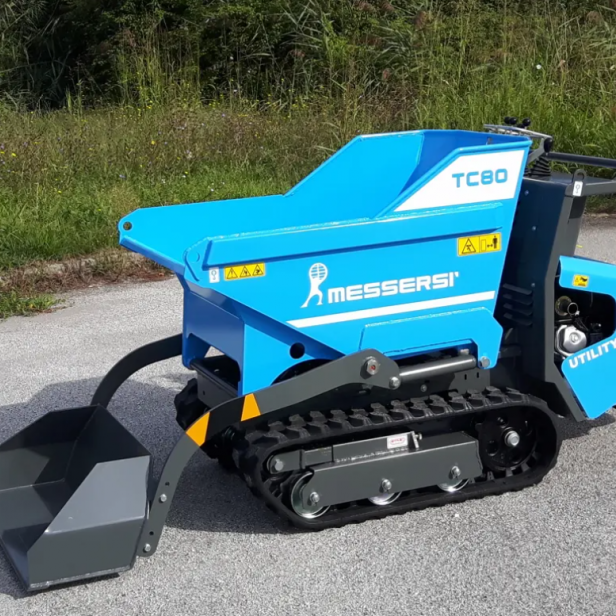 Messersi TC80 μίνι ερπυστριοφόρο dumper 800 kg Messersi TC80 με κινητήρα Honda GX270 Messersi TC80 με υδροστατική μετάδοση Messersi TC80 με 2 ταχύτητες κίνησης Messersi TC80 με πλατφόρμα φόρτωσης 0.38 m³