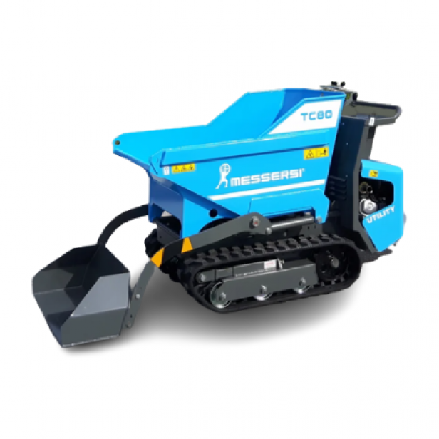 Messersi TC80 μίνι ερπυστριοφόρο dumper 800 kg Messersi TC80 με κινητήρα Honda GX270 Messersi TC80 με υδροστατική μετάδοση Messersi TC80 με 2 ταχύτητες κίνησης Messersi TC80 με πλατφόρμα φόρτωσης 0.38 m³