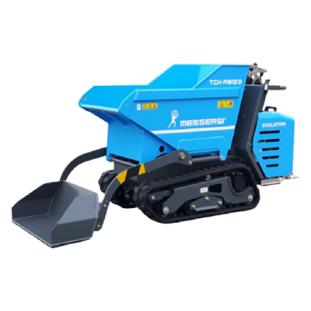 Messersi TC85 μίνι ερπυστριοφόρο dumper 850 kg Messersi TC85 με κινητήρα Honda GX390 Messersi TC85 με υδροστατική μετάδοση Messersi TC85 με 2 ταχύτητες κίνησης Messersi TC85 με πλατφόρμα φόρτωσης 0.38 m³