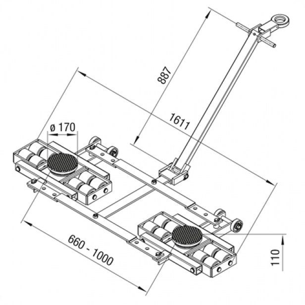 Φορείο-τιμόνι  μεταφοράς κοντέινερ TL12- 12000kg AΝΥΨΩΤΙΚΑ ΥΛΙΚΩΝ