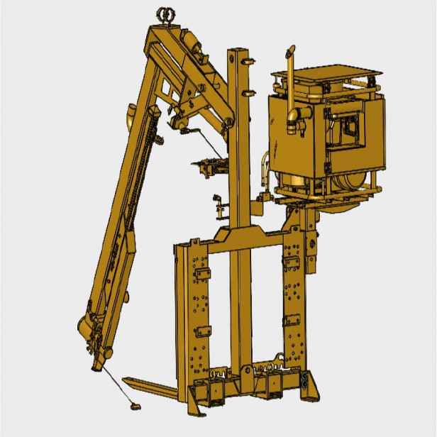 Probst JUMBO-BV-VARIO on construction site Probst BV-VARIO laying slabs Probst  with safety boom Probst in use with pavements