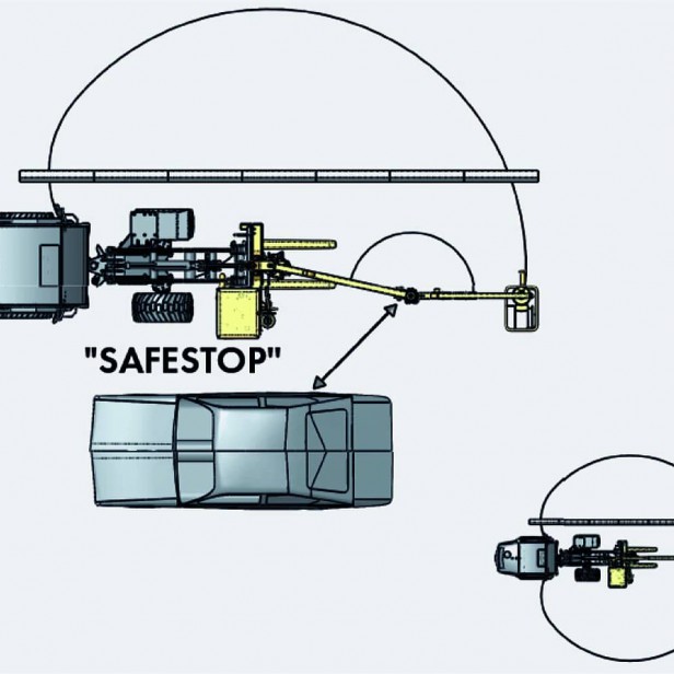 Probst Jumbo-BV-Vario βραχίονας με βεντούζα, ανύψωση και τοποθέτηση πλακών,Probst Jumbo-BV-Vario χρήση σε εργοτάξιο Βεντούζα Probst Jumbo-BV-Vario για πλακάκια