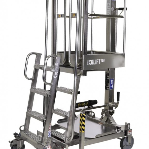 ixolift x400 INOX ATEX ανυψωτικό ατόμων ΡΥΘΜΙΖΟΜΕΝΗ ΠΛΑΤΦΟΡΜΑ ΕΡΓΑΣΙΑΣ για 3974 mm ύψος εργασίας  