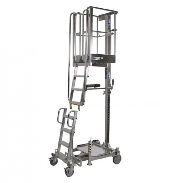 ixolift x400 INOX ATEX ανυψωτικό ατόμων ΡΥΘΜΙΖΟΜΕΝΗ ΠΛΑΤΦΟΡΜΑ ΕΡΓΑΣΙΑΣ για 3974 mm ύψος εργασίας  