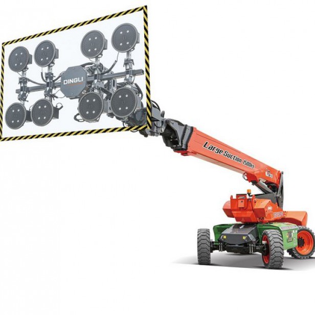 Electric articulated self-propelled glass lift Dingli BT2615ERTGS  Dingli BT2615ERTGS in operation  Glass lift for panel installation  Electric lift for heavy glass materials  Dingli BT2615ERTGS on construction site