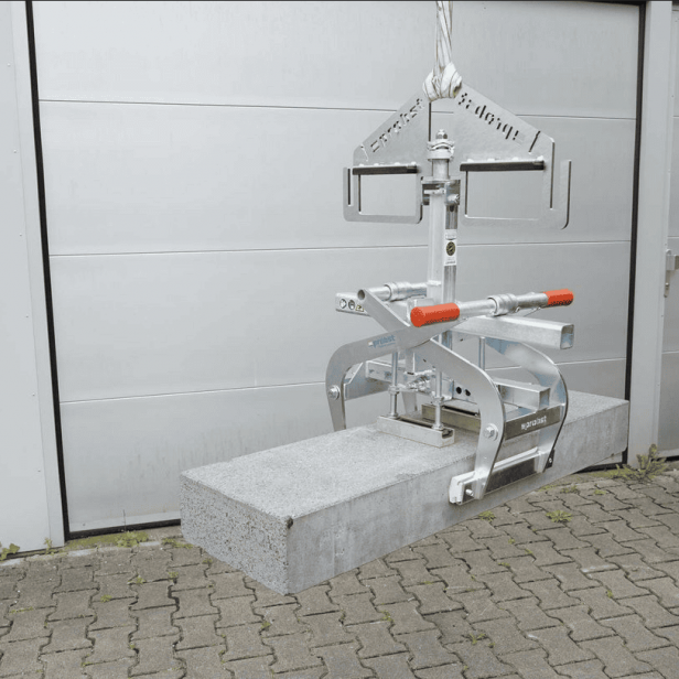 Probst TSZ-UNI-ET-800 Concrete Step Handles TSZ-UNI-ET-800 lifting clamp for paving slabs PROBST TSZ-UNI-ET-800 in use TSZ-UNI-ET-800 grab for kerb stones