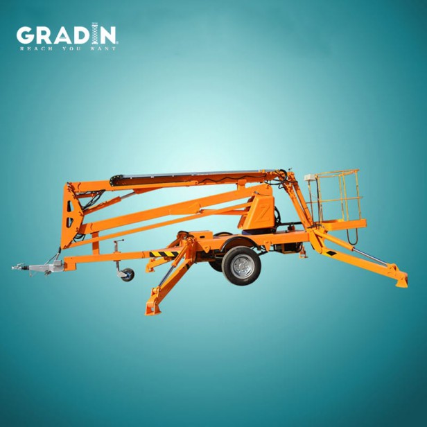 GRADIN ΑΡΘΡΩΤΟ ΑΝΥΨΩΤΙΚΟ ΑΡΑΧΝΗ ΚΑΛΑΘΟΦΟΡΟ ΣΕ ΤΡΕΙΛΕΡ GKTZ-16 ΜΕ  ΥΨΟΣ ΕΡΓΑΣΙΑΣ 18M