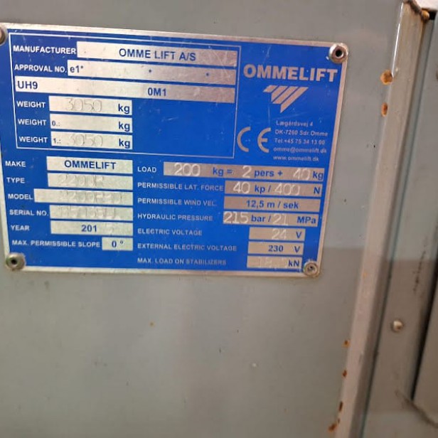 USED OMMELIFT 2200 RBD (2015) 22M 200KG 