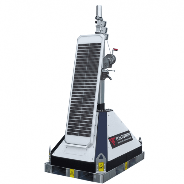 ITALTOWER SOLAR LIGHTING TOWER WITH MANUAL LIFTING SYSTEM STREET SOLAR  ILLUMATED AREA UP TO 480 SQM