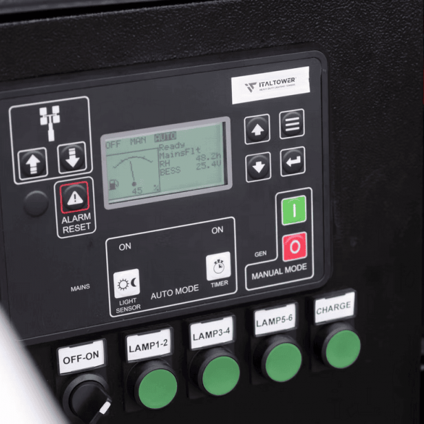 ITALTOWER LIGHTING TOWER WITH BATTERY LITHIUM ASTRID HYBRID 8.5M ILLUMINATED AREA 4400SQM