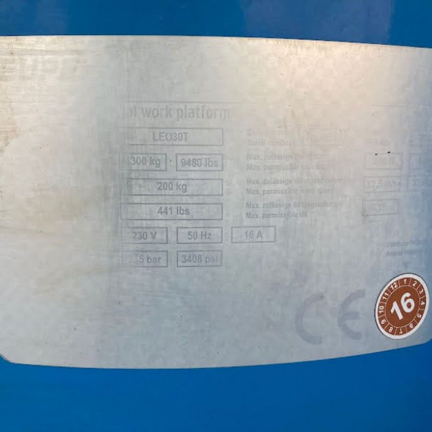 TEUPEN ΜΕΤΑΧΕΙΡΙΣΜΕΝΟ ΚΑΛΑΘΟΦΟΡΟ ΜΕ ΕΣΠΥΣΤΡΙΕΣ LEO 30T 30.2M 200kg (2015) 