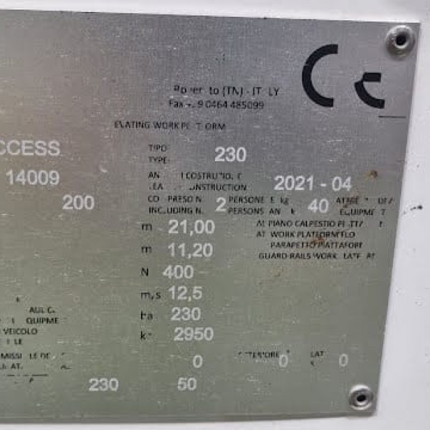 CTE ΜΕΤΑΧΕΙΡΙΣΜΕΝΟ ΑΥΤΟΚΙΝΟΥΜΕΝΟ ΚΑΛΑΘΟΦΟΡΟ ΜΕ ΕΡΠΥΣΤΡΙΕΣ TRACCESS 230 23M 200KG (2021) 