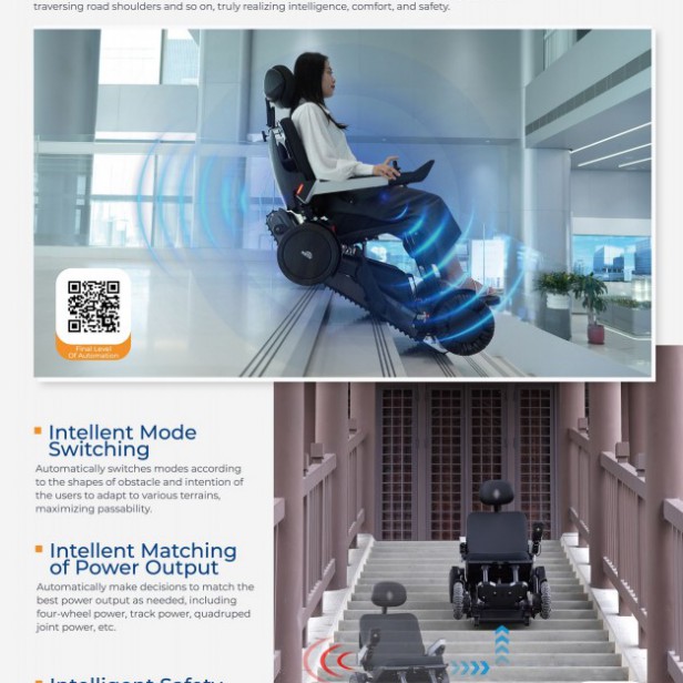 XSTO Mobility X12 Robotic mobility cart for people with disabilities, AI for autonomous movement, Motorized wheels, Full access across all terrains, Suitable for indoor and outdoor use, Load up to 136 kg