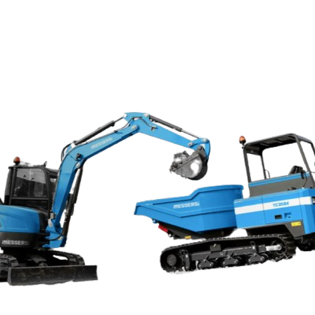 Messersi TC350D μίνι ερπυστριοφόρο dumper 3500 kg Messersi TC350D με κινητήρα Kubota V2403 Messersi TC350D με υδροστατική μετάδοση Messersi TC350D με 180° περιστρεφόμενο κάδο Messersi TC350D με πλατφόρμα οδηγού 180° περιστροφής