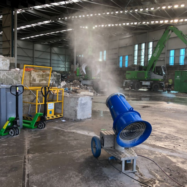 MB Dustcontrol SprayCannon 25 dust suppression system portable SprayCannon 25 by MB Dustcontrol SprayCannon 25 with 25 m throw distance for dust and odour control