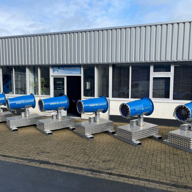 MB Dustcontrol SprayCannon 35 σύστημα καταστολής σκόνης φορητό SprayCannon 35 από MB Dustcontrol SprayCannon 35 με εμβέλεια 35 m και κάλυψη 3400 m²