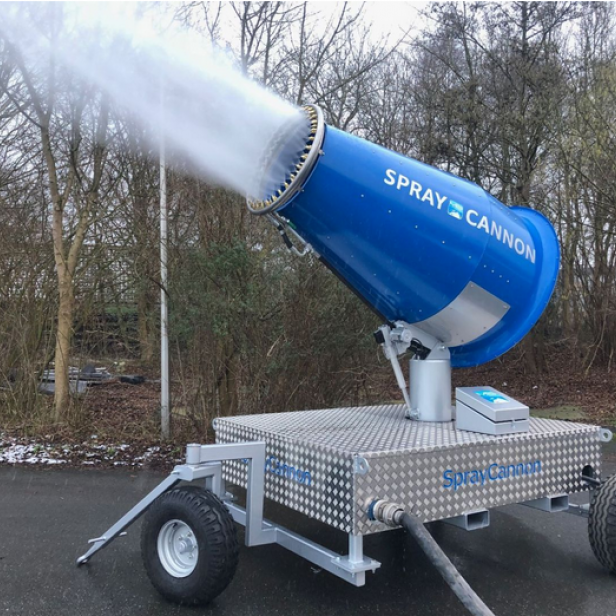 MB Dustcontrol SprayCannon 150 σύστημα καταστολής σκόνης φορητό SprayCannon 150 από MB Dustcontrol SprayCannon 150 με εμβέλεια 150 m και κάλυψη 60.000 m²
