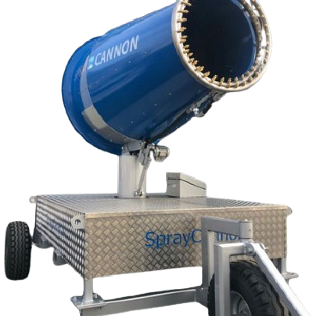 MB Dustcontrol SprayCannon 150 dust suppression system portable SprayCannon 150 by MB Dustcontrol SprayCannon 150 with 150 m throw distance and coverage up to 60,000 m²