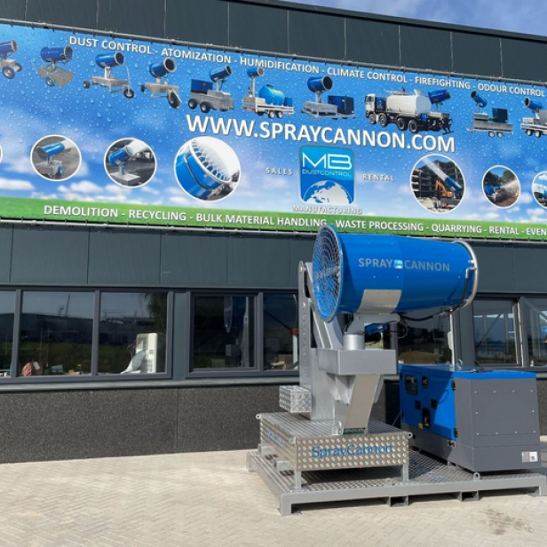 MB Dustcontrol SprayCannon 50/60 -BM/-SBM/-SMT σύστημα καταστολής σκόνης φορητό SprayCannon 50/60 -BM/-SBM/-SMT από MB Dustcontrol SprayCannon 50/60 -BM/-SBM/-SMT με εμβέλεια 60 m και κάλυψη 10.000 m²