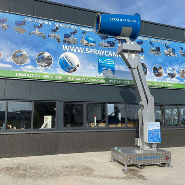 MB Dustcontrol SprayCannon 50/60 -BM/-SBM/-SMT σύστημα καταστολής σκόνης φορητό SprayCannon 50/60 -BM/-SBM/-SMT από MB Dustcontrol SprayCannon 50/60 -BM/-SBM/-SMT με εμβέλεια 60 m και κάλυψη 10.000 m²