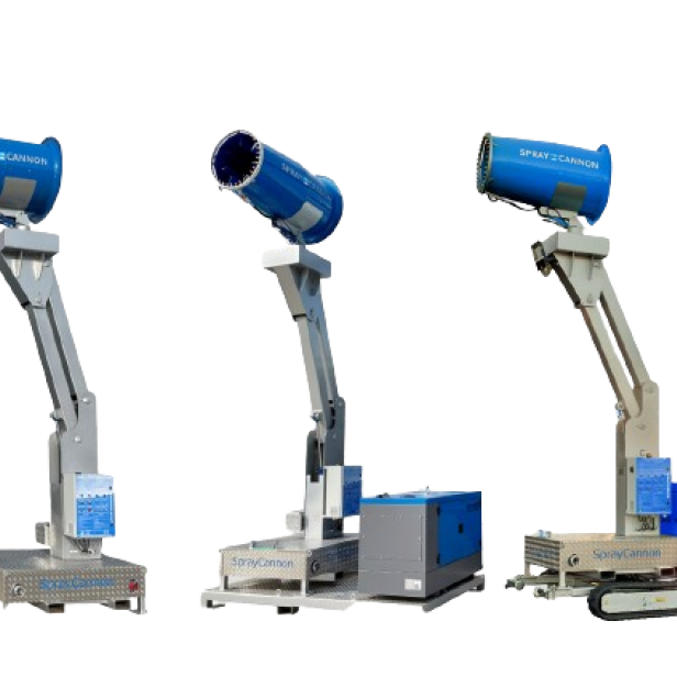 MB Dustcontrol SprayCannon 50/60 -BM/-SBM/-SMT σύστημα καταστολής σκόνης φορητό SprayCannon 50/60 -BM/-SBM/-SMT από MB Dustcontrol SprayCannon 50/60 -BM/-SBM/-SMT με εμβέλεια 60 m και κάλυψη 10.000 m²