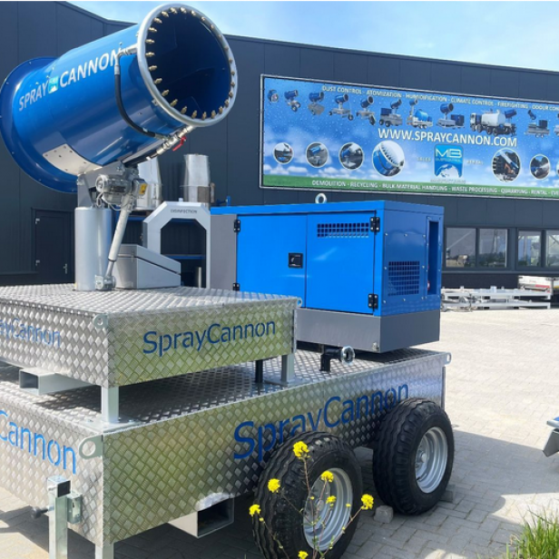 MB Dustcontrol SprayCannon 50 SS σύστημα καταστολής σκόνης φορητό SprayCannon 50 SS από MB Dustcontrol SprayCannon 50 SS με εμβέλεια 50 m και κάλυψη 7.000 m²